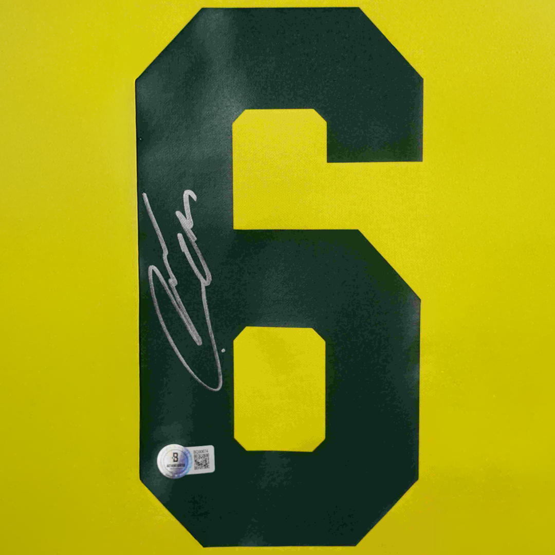 Roberto Carlos Signed Brazil Home Soccer Jersey #6 with Beckett Witness